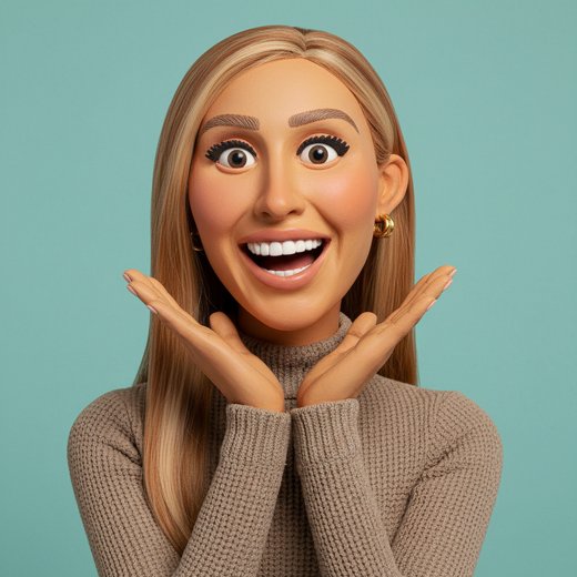 Sophie as a clay puppet